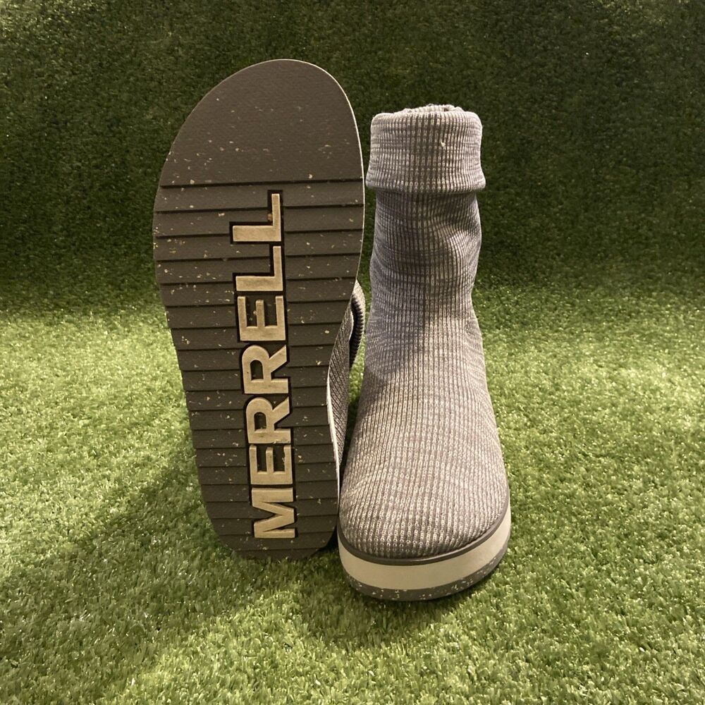 Merrell Juno Bluff Polar Boots Women's 8 Gray Pull On Sock Boots Snow Shoes